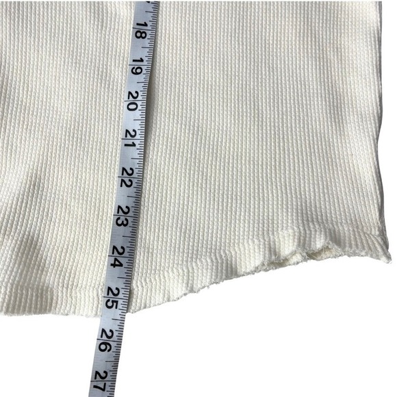 Sundance Embroidered Floral Thermal Top Boho Waffle Knit Ivory Long Sleeve Sz M - Picture 7 of 8